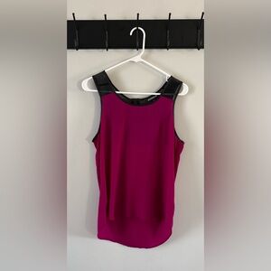 Express Magenta and Black Sleeveless Blouse